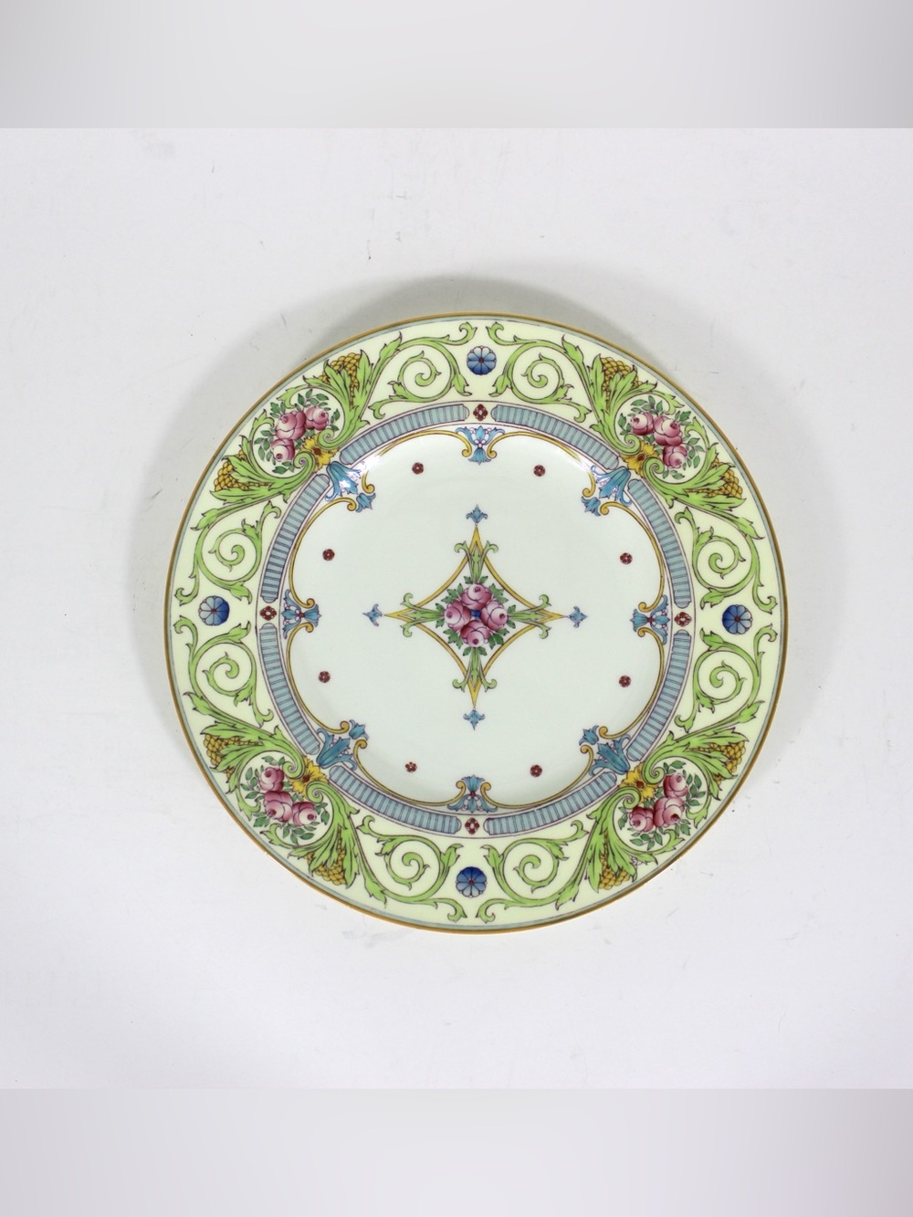 Antique Royal Worcester Z703 Dinner Plate with Yellow Edge 10.5” Plate England